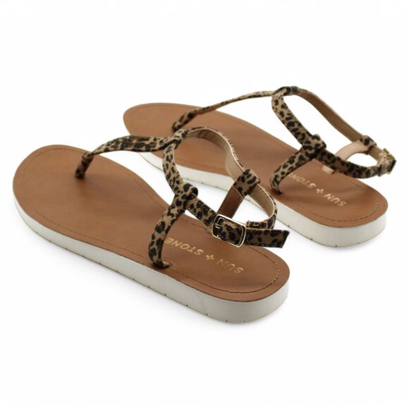 Sun + Stone Kristi T-Strap Flat Sandals - Picture 7 of 8